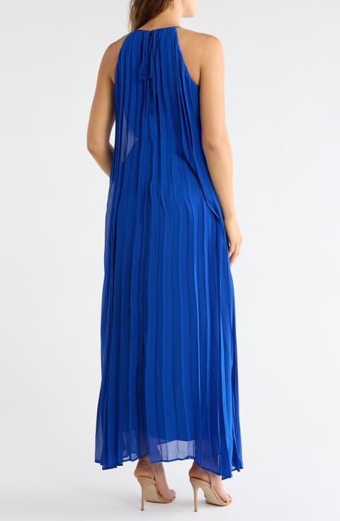 Pleated Chiffon Gown