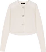 maje Jewelled bow-button cardigan