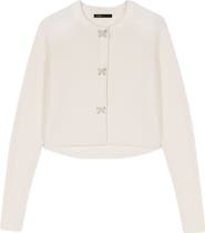 maje Jewelled bow-button cardigan