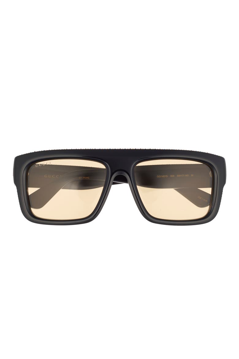 55mm Special Edition Square Sunglasses, Main, color, BLACK BLACK BROWN