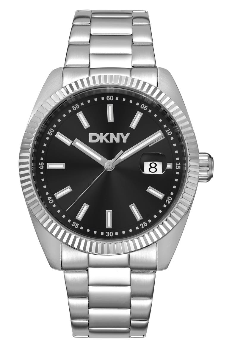Bracelet Watch, 40mm, Main, color, BLACK/ SILVER