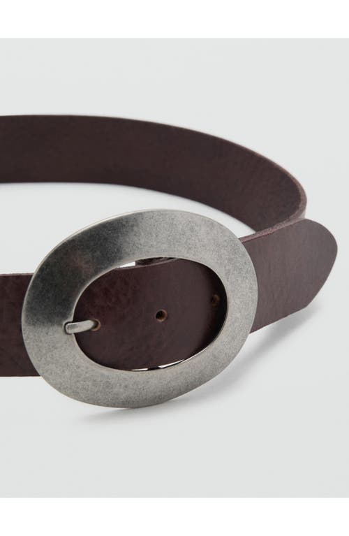 Mango Leather Belt In Brown