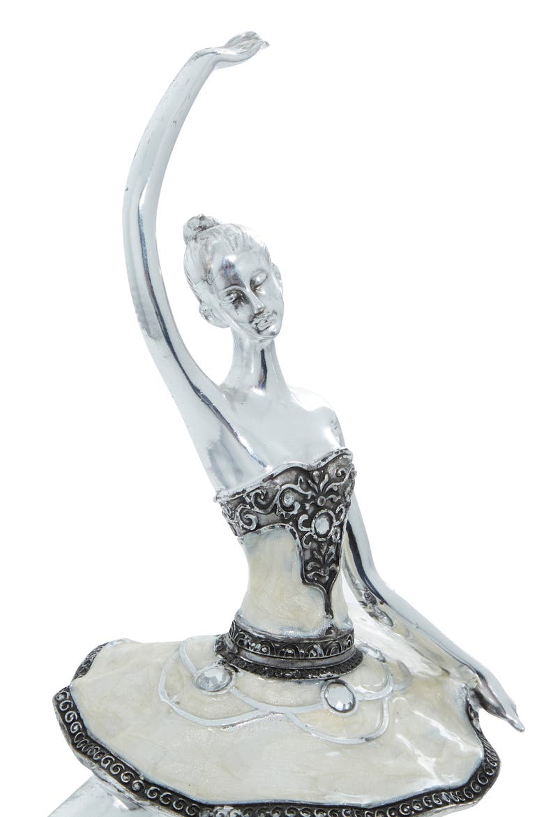 Silvertone Polystone Glam Dancer Sculpture - Set of 3, Alternate, color, SILVER