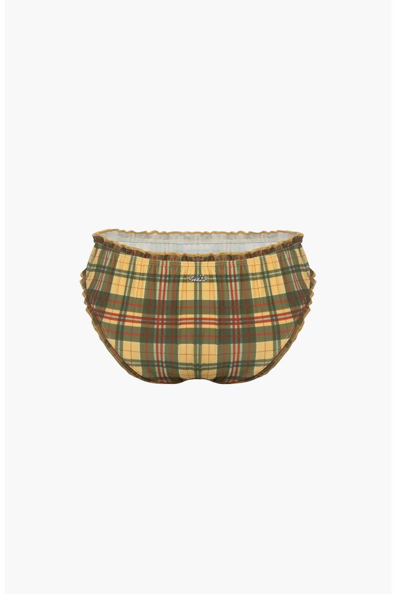 Bloomer Bikini Bottom, Alternate, color, Yellow Plaid