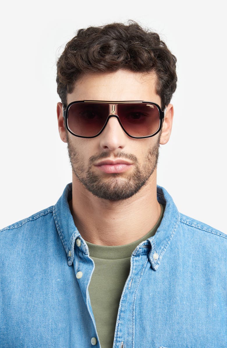 Carrera Eyewear 63mm Oversize Rectangular Navigator Sunglasses, Alternate, color,