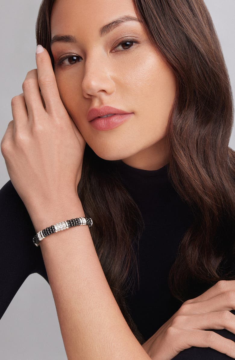 LAGOS Black Caviar Diamond Station Bracelet, Alternate, color,