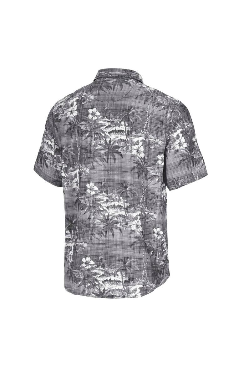 Men's Tommy Bahama Black Philadelphia Eagles Coconut Point Isla Palmetta Camp Button-Up Shirt, Alternate, color, Black