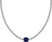 Julianna B. Lab-Created Sapphire Solitaire Tennis Necklace