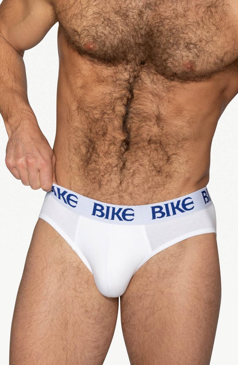 BIKE 3-Pack Stretch Cotton Briefs, Main, color, White