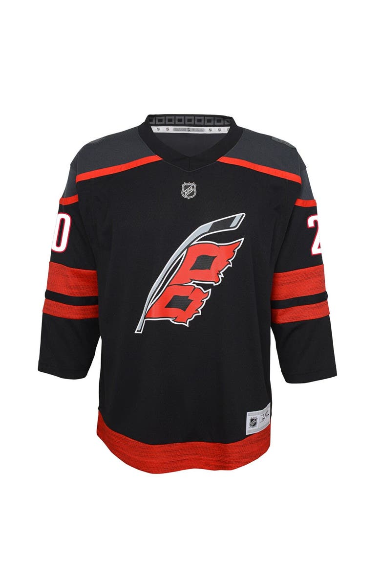 Outerstuff Youth Sebastian Aho Black Carolina Hurricanes Home Replica Player Jersey, Alternate, color,