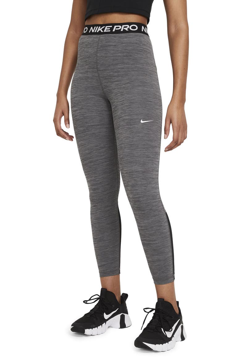 Pro 365 High Waist 7/8 Leggings, Main, color, BLACK/ HEATHER/ WHITE