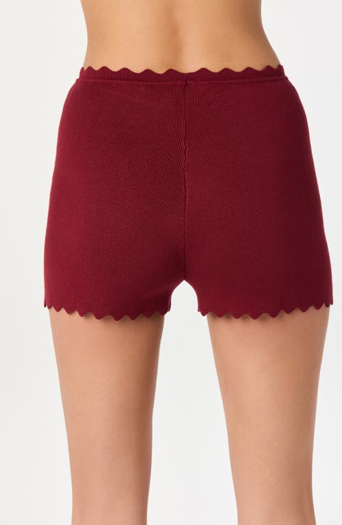 Astr The Label Scalloped Edge Knit Shorts In Red