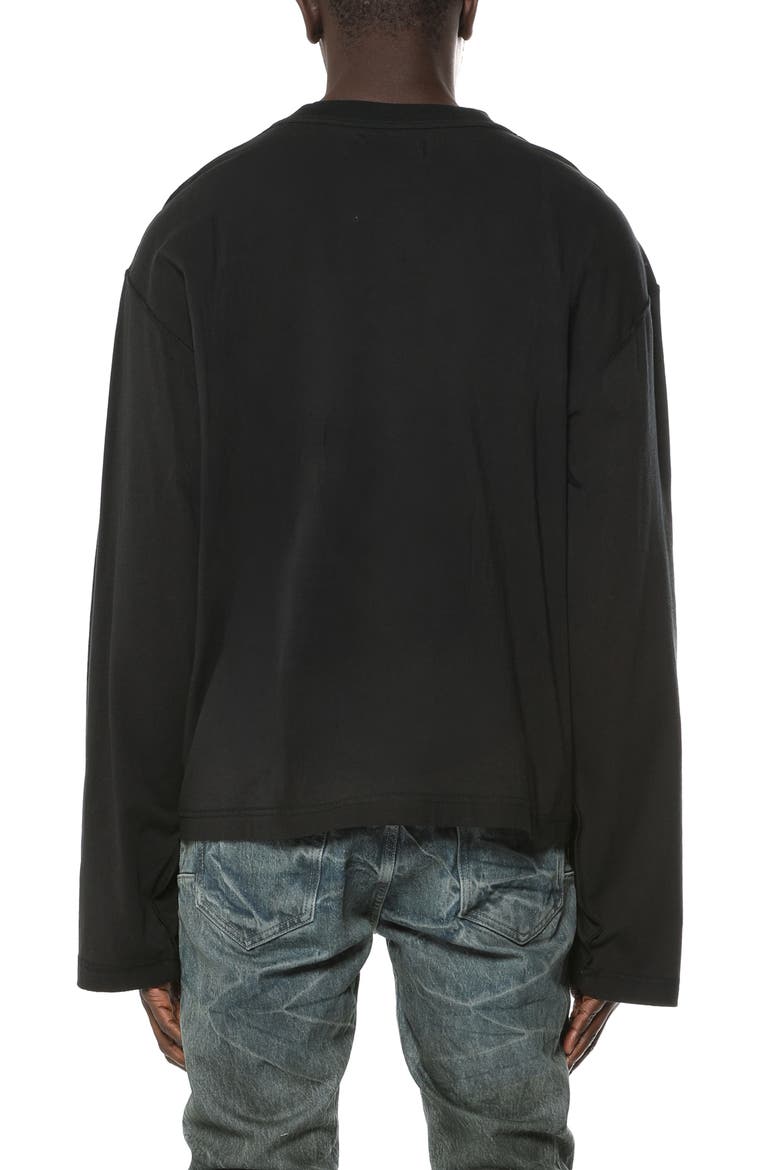 Crop Wide Long Sleeve Graphic T-Shirt, Alternate, color, BLACK
