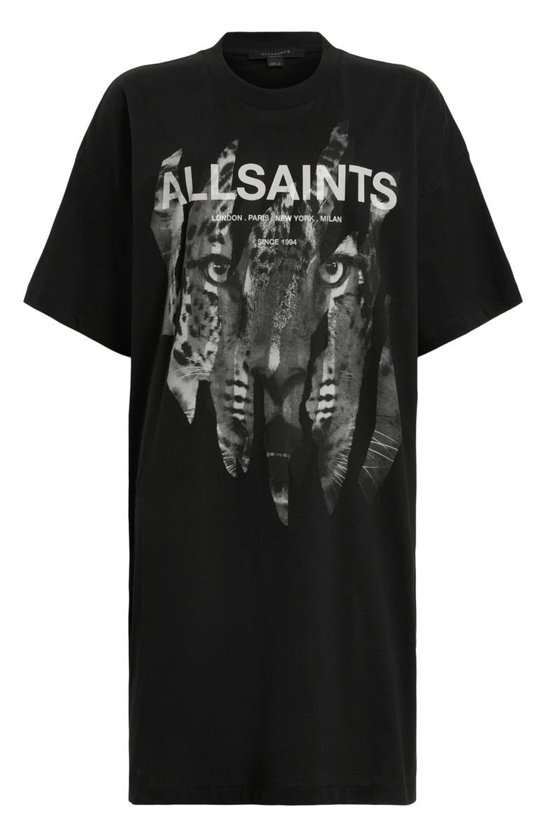AllSaints Rip Roar Graphic Cotton T-Shirt Dress, Alternate, color, 