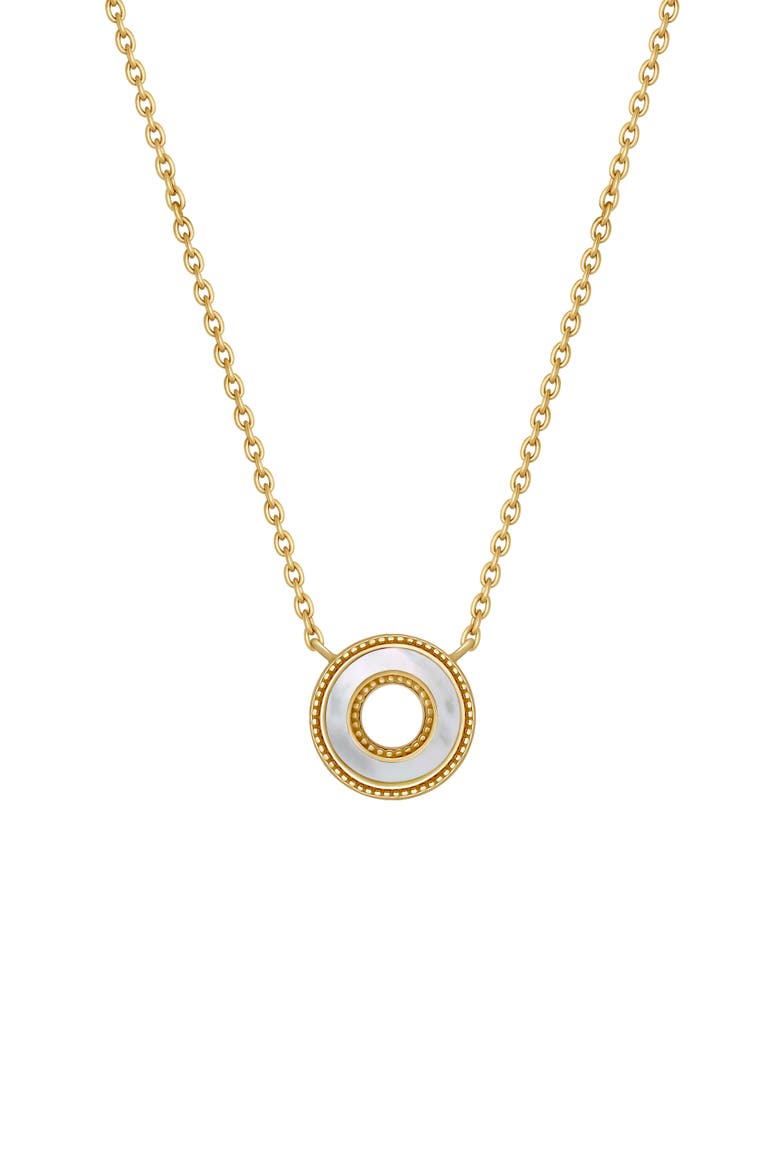 Cherished Flow White Mother of Pearl Karma Circle Gold Necklace, Main, color, Gold