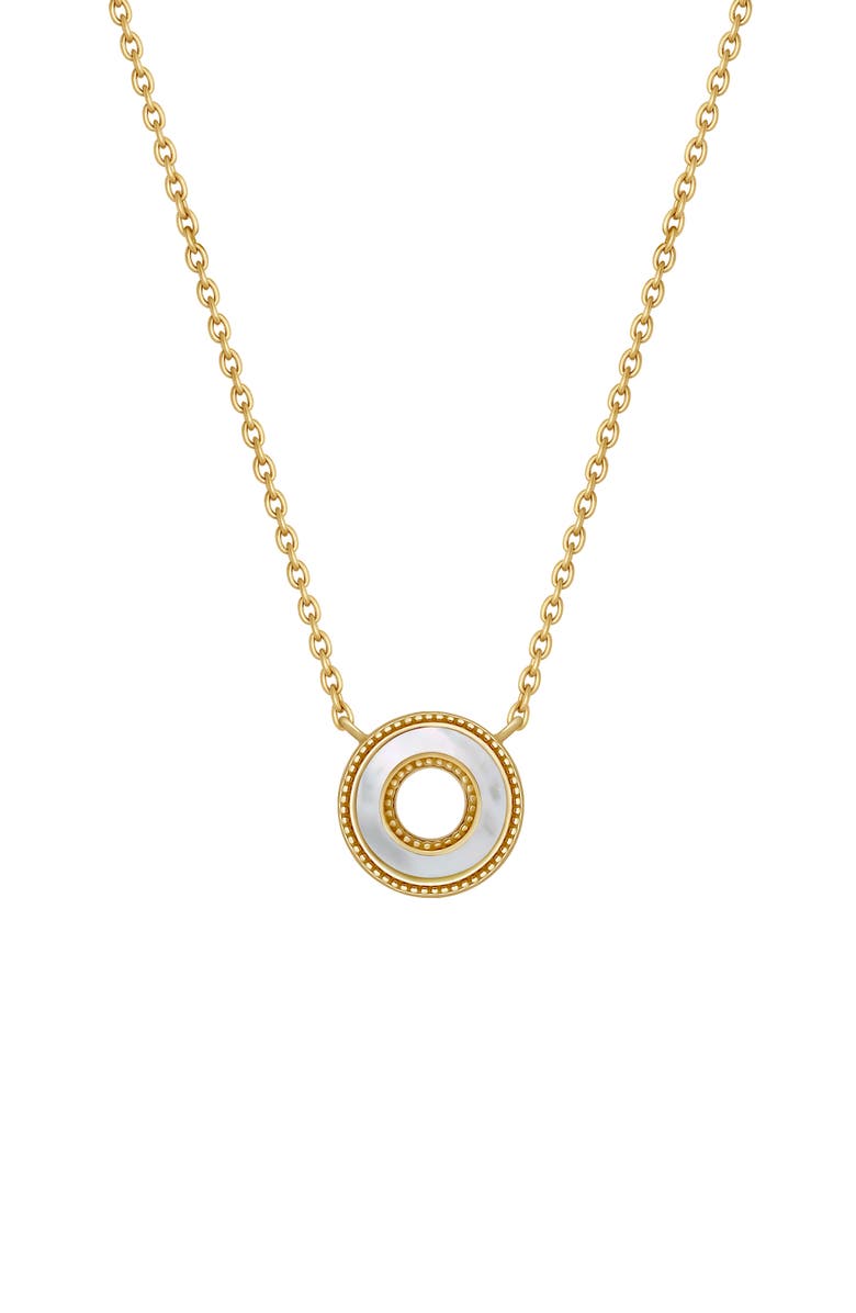 Karma and Luck Cherished Flow White Mother of Pearl Karma Circle Gold Necklace, Main, color, Gold