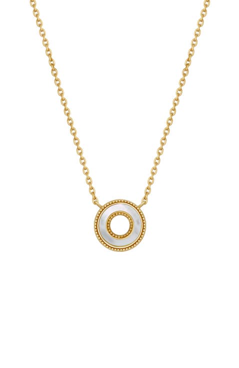 Cherished Flow White Mother of Pearl Karma Circle Gold Necklace