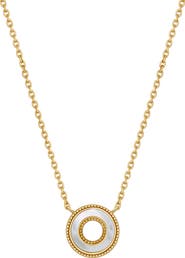 Karma and Luck Cherished Flow White Mother of Pearl Karma Circle Gold Necklace