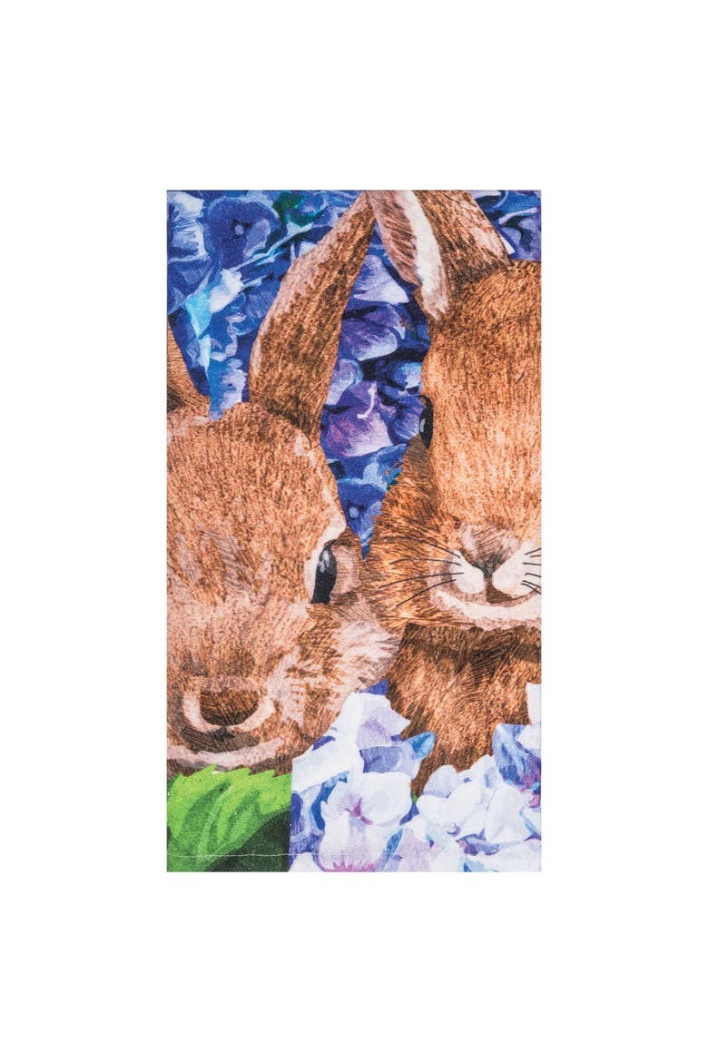 Bunnies in Hydrangeas Towel, Main, color, Blue