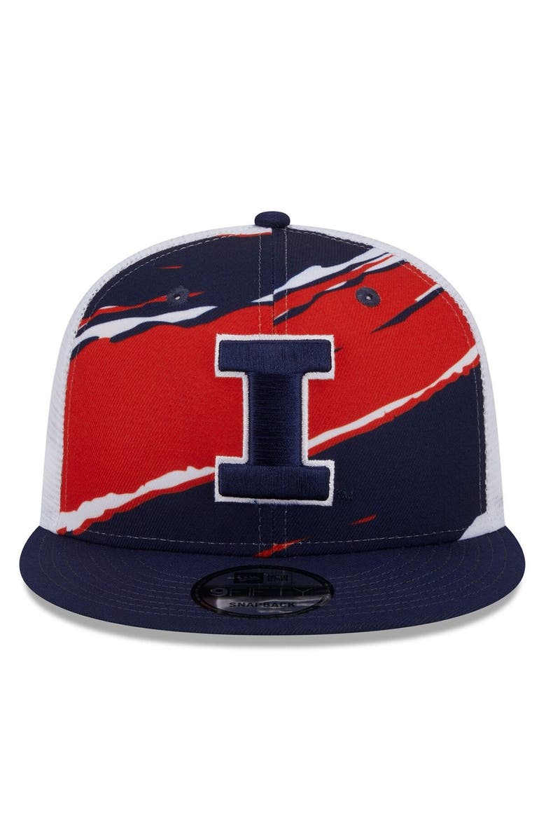 New Era Men's New Era Navy Illinois Fighting Illini Tear Trucker 9FIFTY Snapback Hat, Alternate, color, 