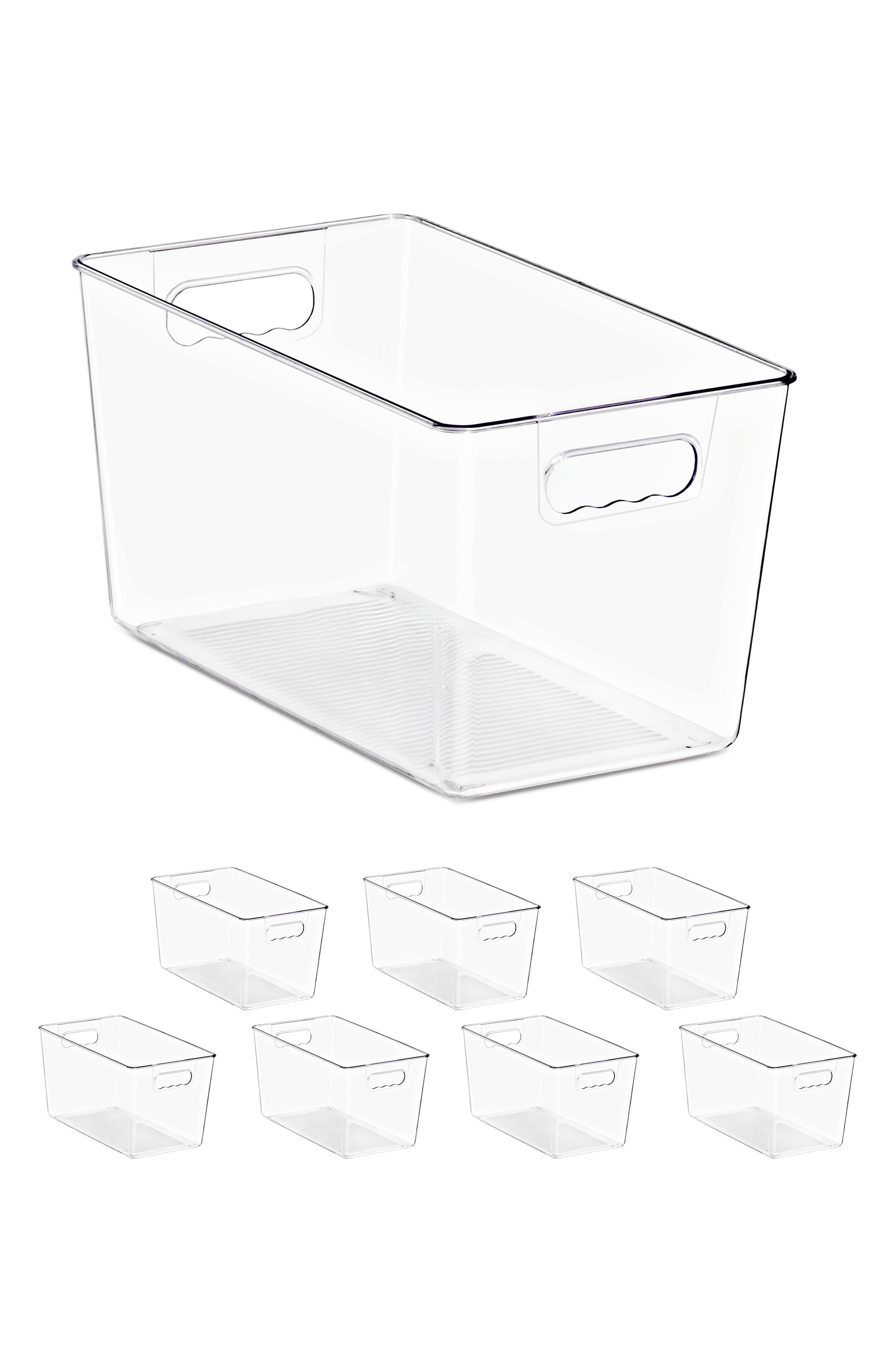 Set of 8 Extra Large Clear Storage Bins