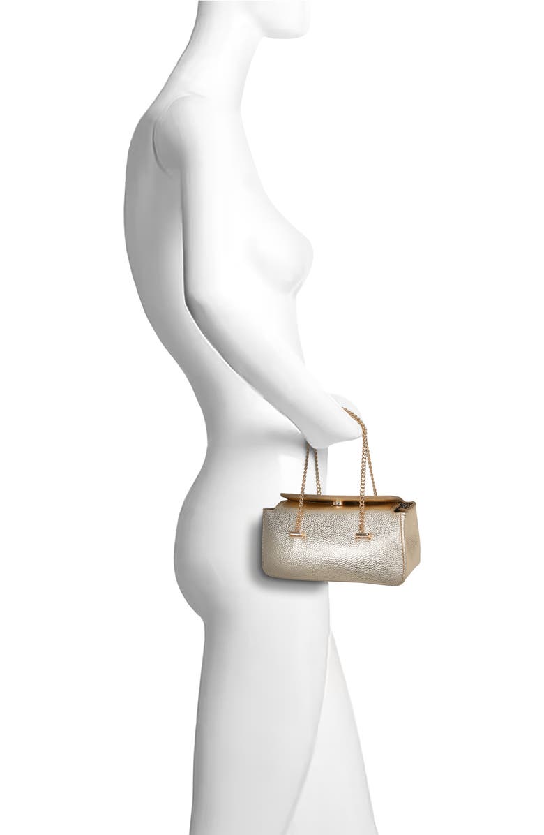 Jewel Badgley Mischka Senna Faux Leather Vintage Inspired Clutch, Alternate, color, Gold