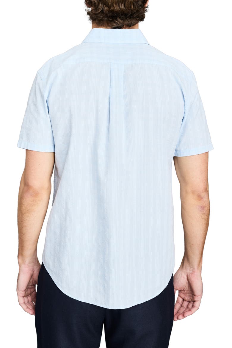 Textured Plaid Cotton Button-Up Shirt, Alternate, color, LIGHT BLUE
