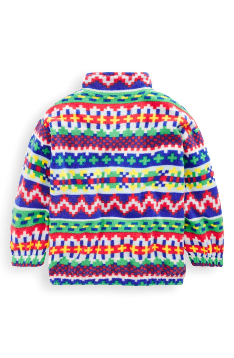 Boden Kids' Jacquard Fleece Half Zip Pullover, Alternate, color, Multi Fair Isle