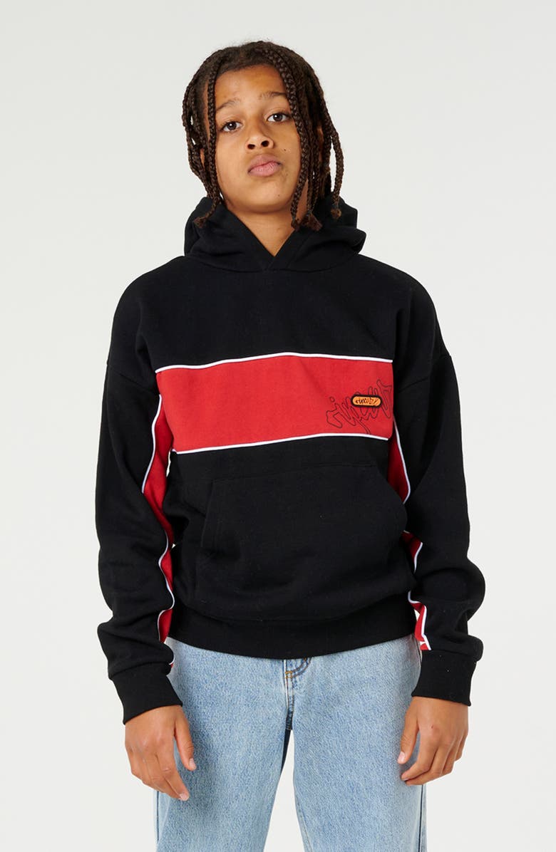 Rip Curl Kids' Panel Beater Fleece Hoodie, Main, color, Black