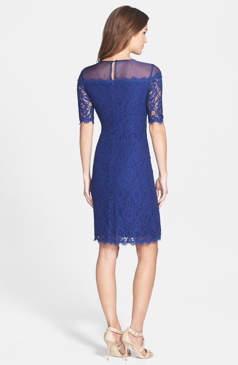 Nue by Shani Cotton Blend Lace Sheath Dress, Alternate, color,