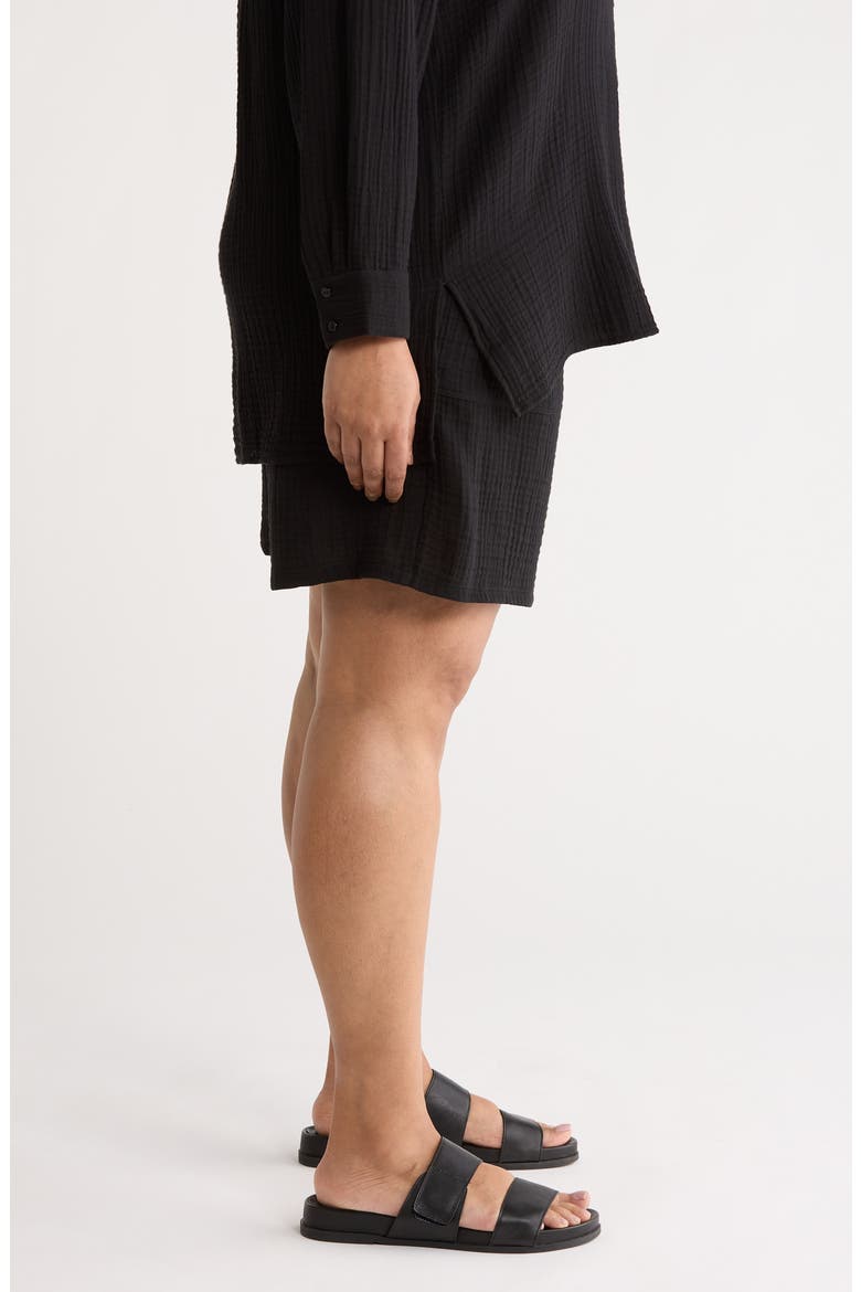 Organic Cotton Drawstring Shorts, Alternate, color, BLACK