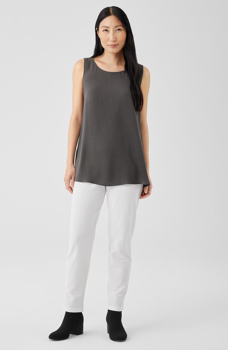 Eileen Fisher Slim Ankle Stretch Crepe Pants, Alternate, color, White