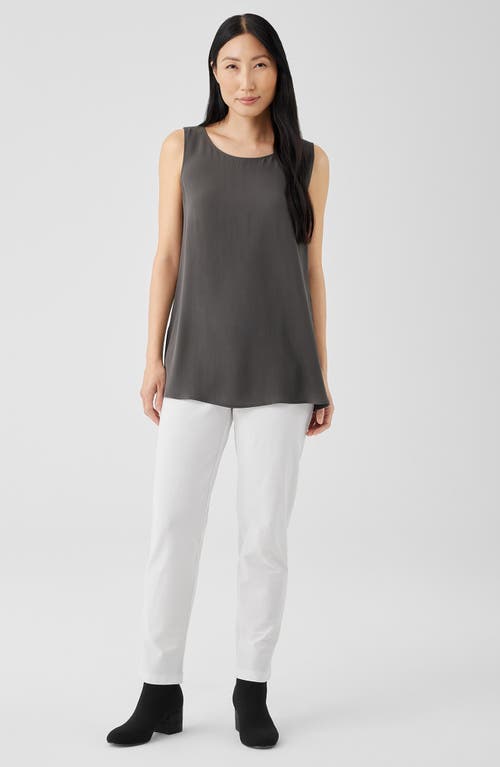 Eileen Fisher Slim Ankle Stretch Crepe Pants In White