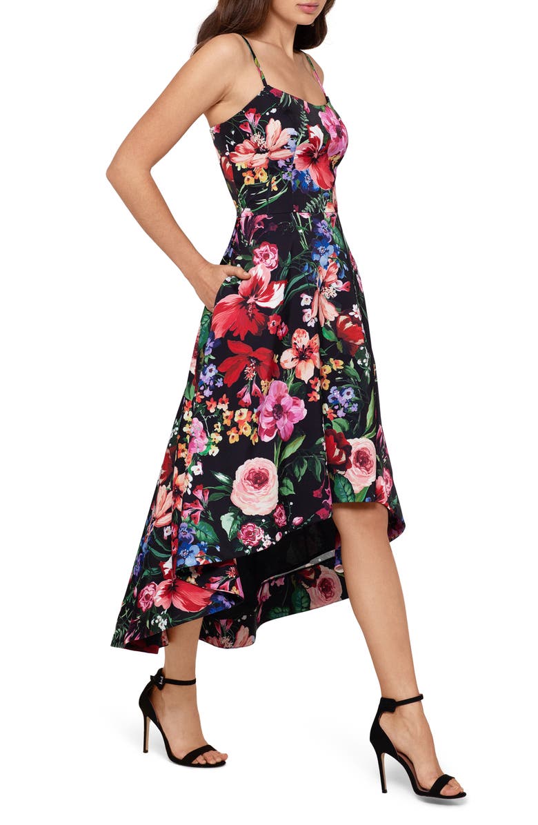 Xscape Evenings Xscape Floral High/Low Cocktail Dress, Alternate, color, Multi