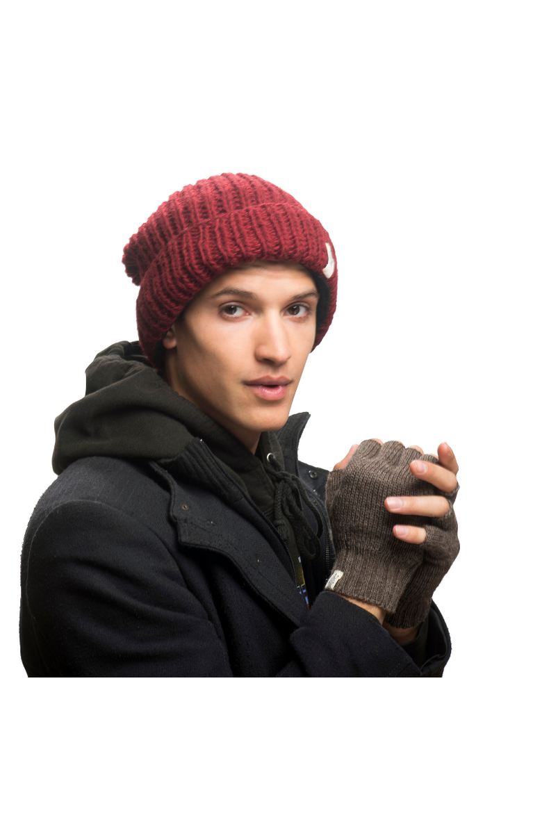 Striped and Solid Fingerless Gloves, Alternate, color, Charcoal