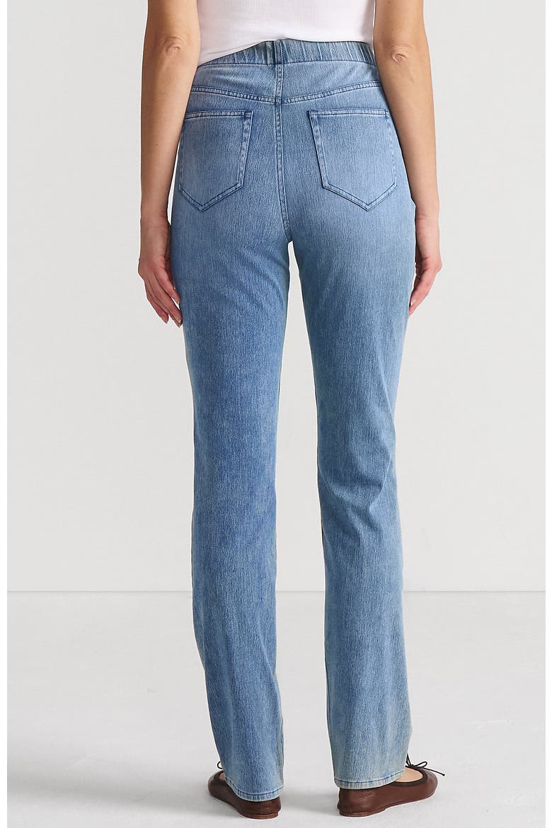 Petite Starfish High Rise Knit Denim Straight Jeans, Alternate, color, Light Brook