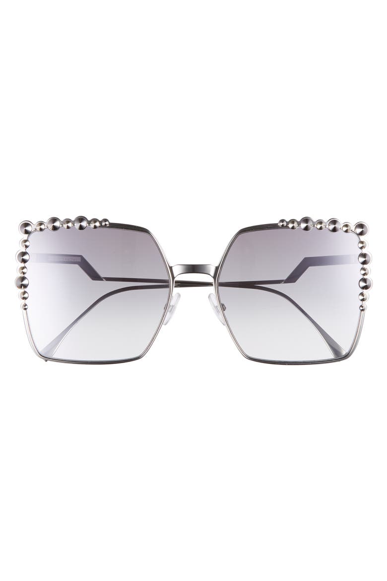 60mm Gradient Square Cat Eye Sunglasses, Alternate, color, PALLADIUM