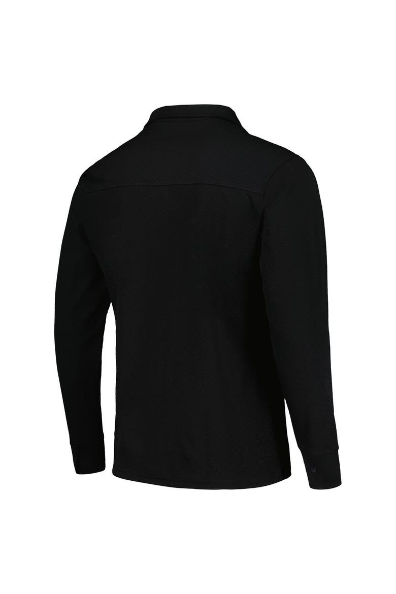Men's Antigua Black Portland Timbers Streamer Diamond Button-Up Shacket, Alternate, color, Black