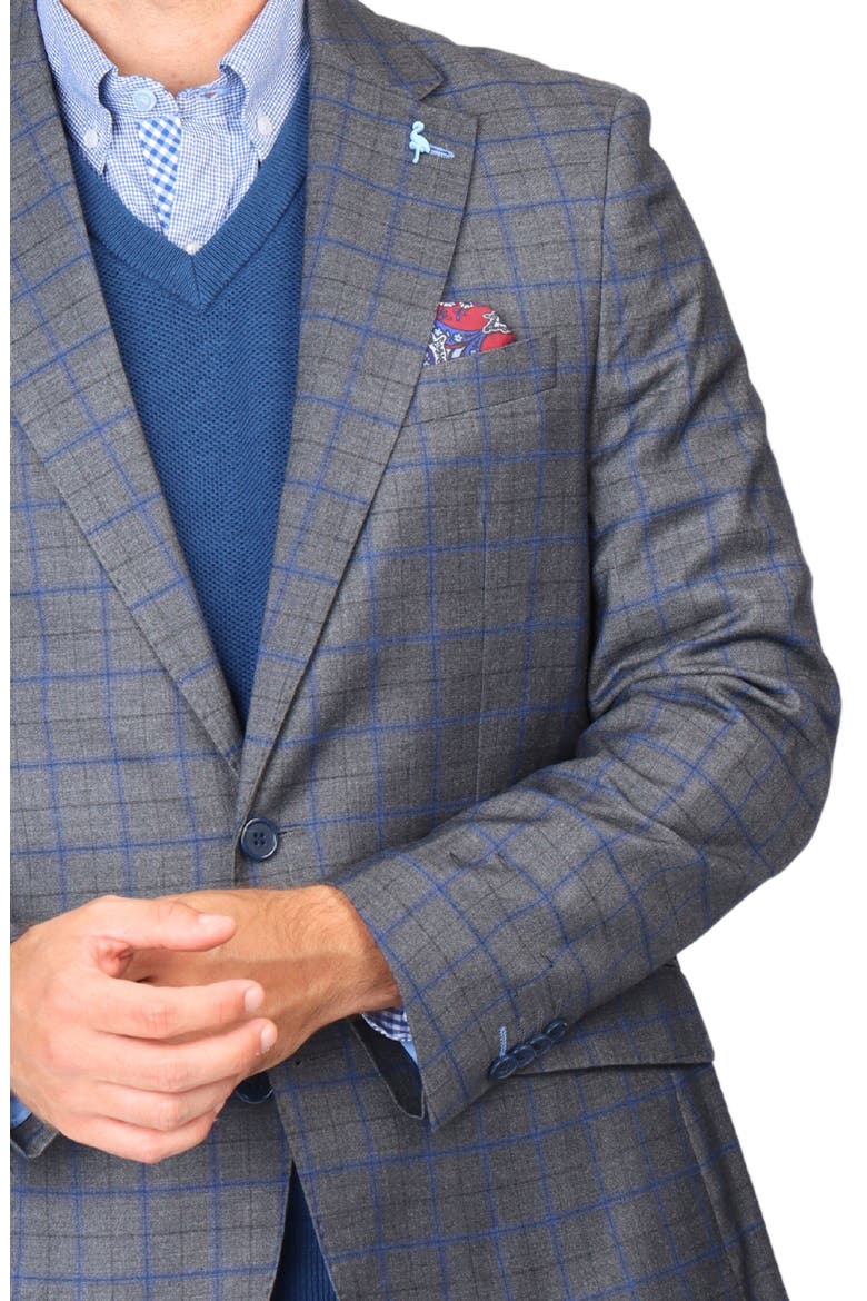 Classic Mélange Windowpane Sport Coat, Alternate, color, CHARCOAL