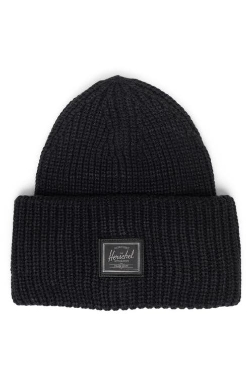 Herschel Supply Co. Juneau Chunky Ribbed Beanie in Black 