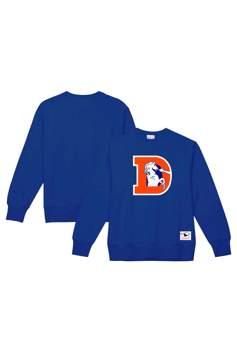 Men's Mitchell & Ness Royal Denver Broncos Basic Fleece Pullover Sweatshirt, Main, color, Royal