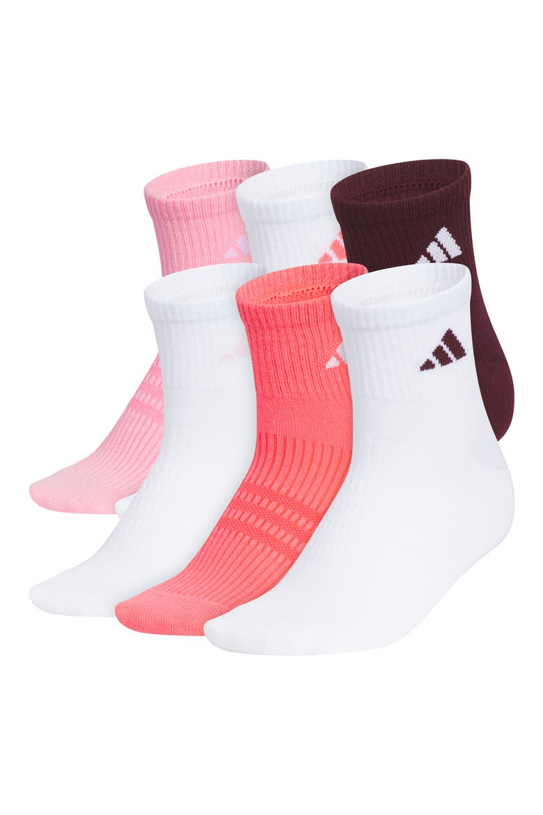 Superlite 3.0 6-Pack Quarter Socks, Main, color, CLEAR PINK/ MAROON/ TURBO PINK