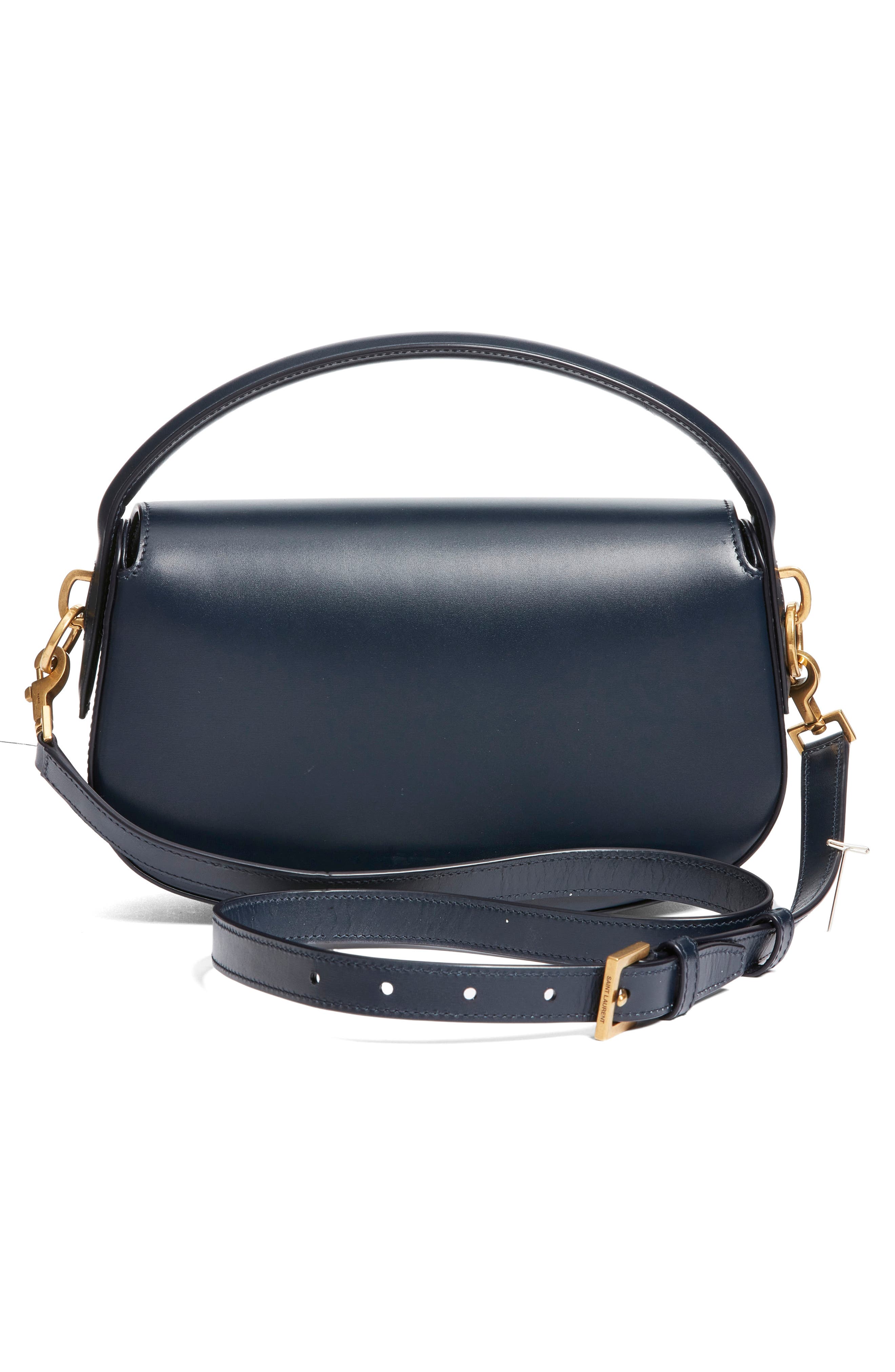 Saint Laurent Voltaire Leather Crossbody Bag, Alternate, color, Deep Blue