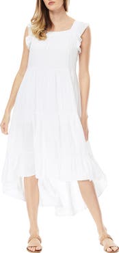 BY DESIGN Valery Clip Dot Tiered High/Low Dress