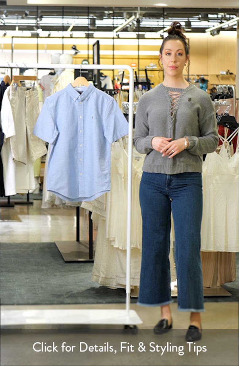 Kids' Short Sleeve Button-Down Oxford Shirt, sales video thumbnail