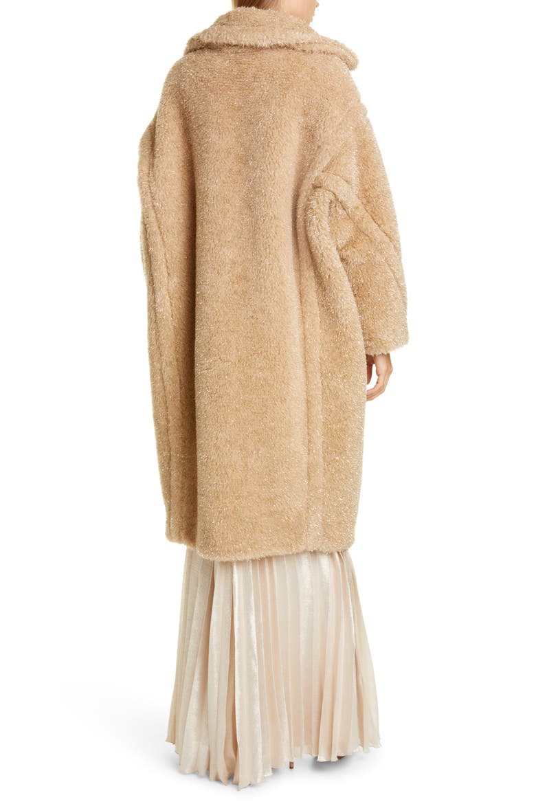 Park Metallic Faux Fur Teddy Bear Coat, Alternate, color, ALBINO