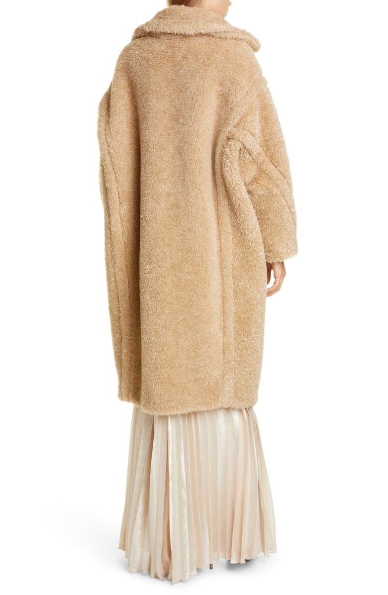 Max Mara Park Metallic Faux Fur Teddy Bear Coat, Alternate, color,