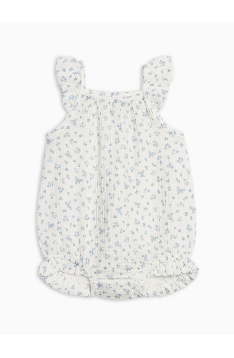 Colroed Organics Organic Muslin Tank Bubble Romper, Alternate, color, Rosebay Floral / Coconut + Sea