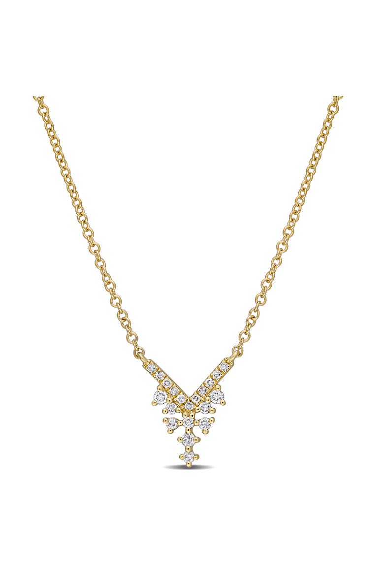 Diamond V-Bar Necklace 14k Yellow Gold, Main, color, Yellow Gold