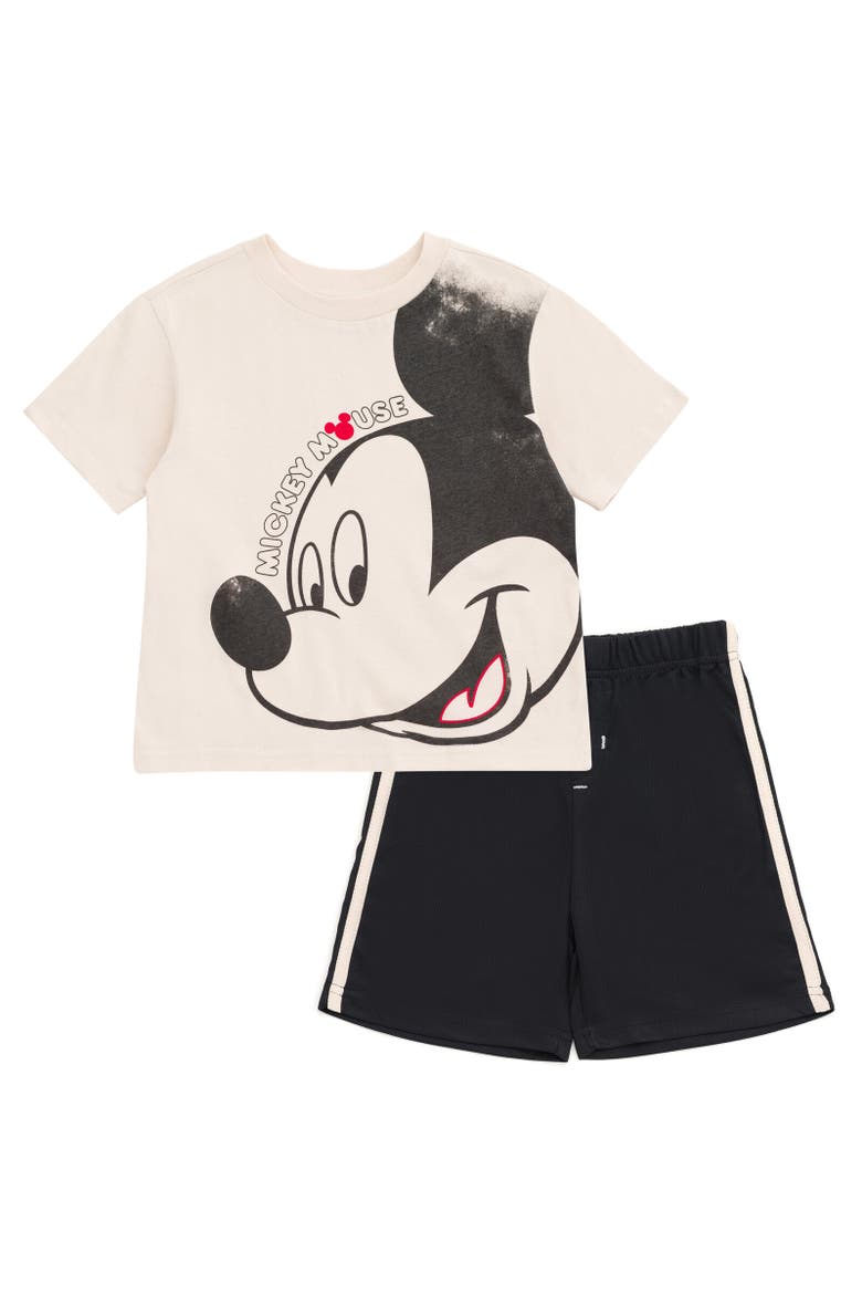 Mickey Mouse & Friends T-Shirt & Mesh Shorts Set, Main, color, Mickey Mouse Beige